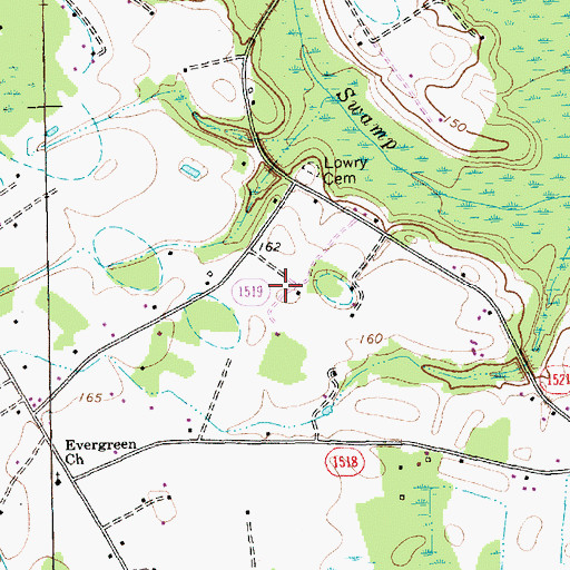 Topographic Map of Township of Burnt Swamp, NC