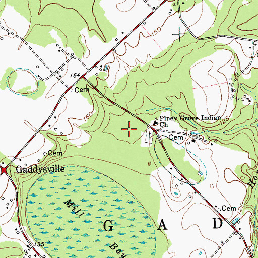 Topographic Map of Township of Gaddys, NC