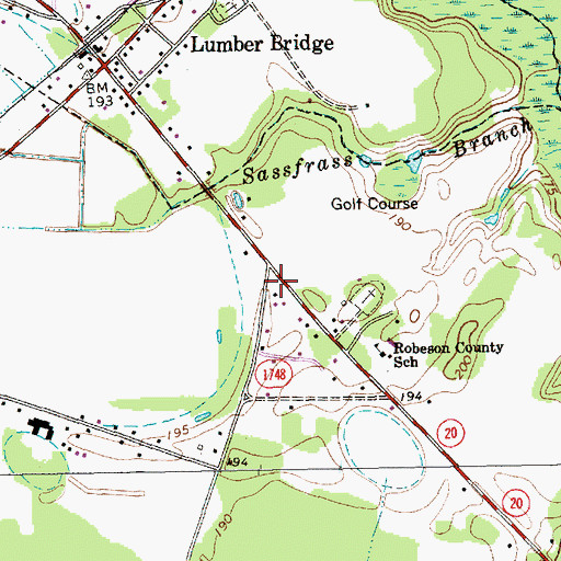 Topographic Map of Township of Lumber Bridge, NC