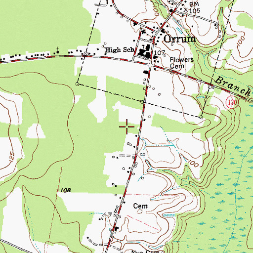 Topographic Map of Township of Orrum, NC