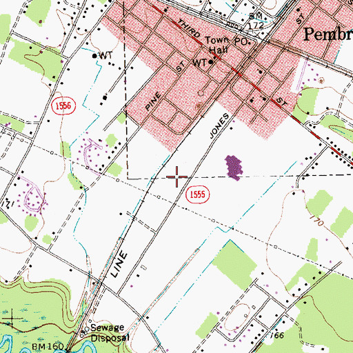 Topographic Map of Township of Pembroke, NC