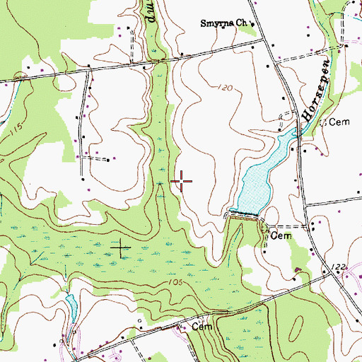 Topographic Map of Township of Smyrna, NC