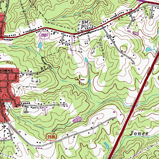 Topographic Map of Township of Reidsville, NC