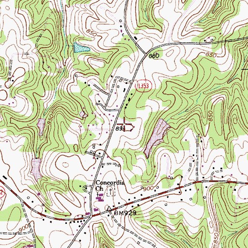 Topographic Map of Township of Atwell, NC