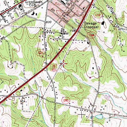 Topographic Map of Township of China Grove, NC