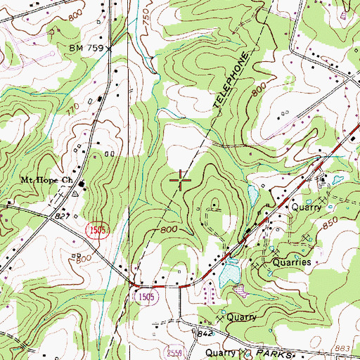 Topographic Map of Township of Litaker, NC