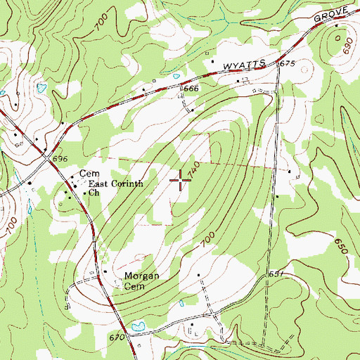 Topographic Map of Township of Morgan, NC