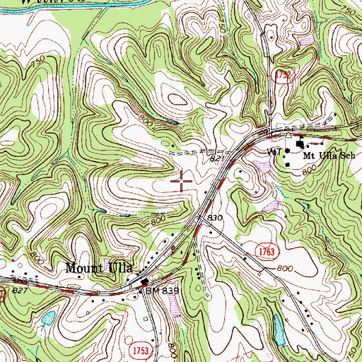Topographic Map of Township of Mount Ulla, NC