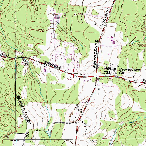 Topographic Map of Township of Providence, NC