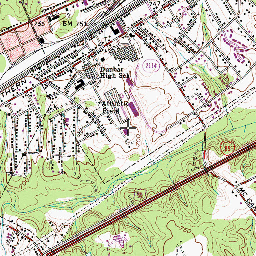 Topographic Map of Township of Salisbury, NC