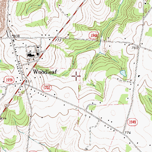 Topographic Map of Township of Unity, NC