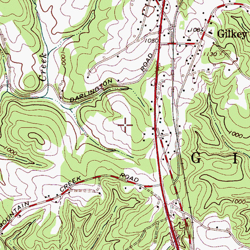 Topographic Map of Township of Gilkey, NC