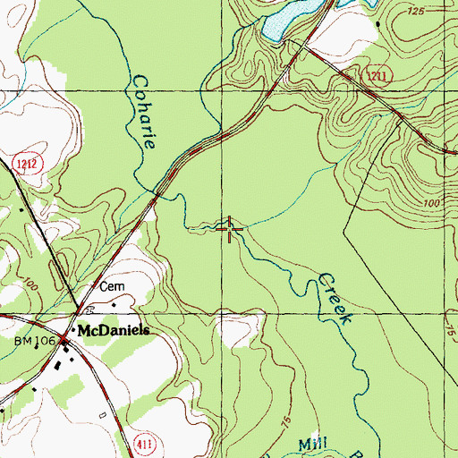 Topographic Map of Township of McDaniels, NC
