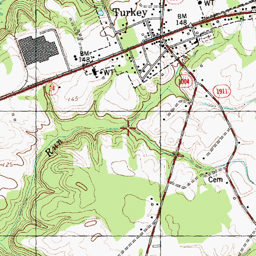Topographic Map of Township of Turkey, NC