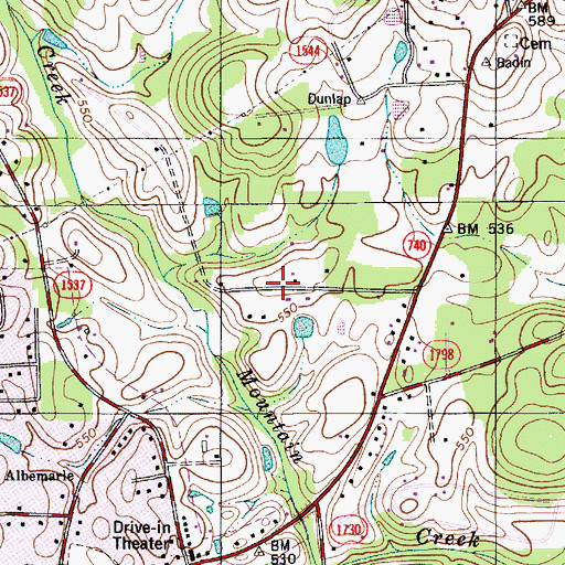 Topographic Map of Township of North Albemarle, NC