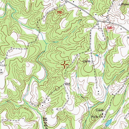 Topographic Map of Township of Siloam, NC