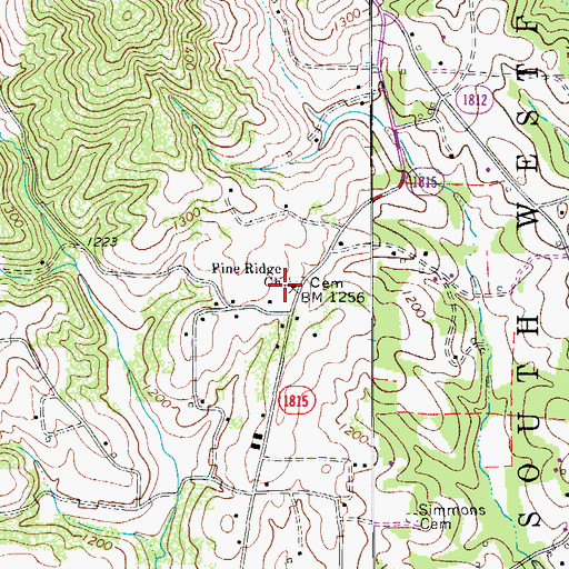 Topographic Map of Township of South Westfield, NC