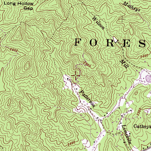 Topographic Map of Township of Catheys Creek, NC