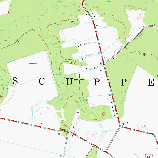 Topographic Map of Township of Scuppernong, NC
