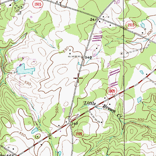 Topographic Map of Township of Lanes Creek, NC