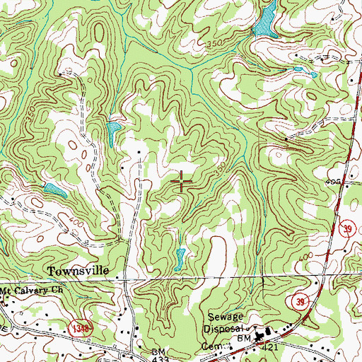 Topographic Map of Township of Townsville, NC