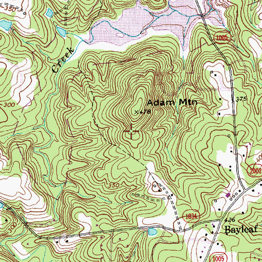 Topographic Map of Township of Bartons Creek, NC