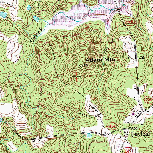 Topographic Map of Township of Bartons Creek, NC
