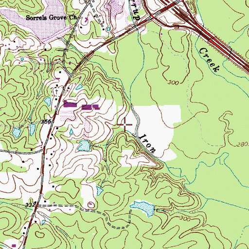 Topographic Map of Township of Cedar Fork, NC