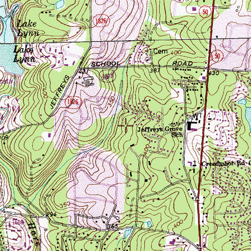 Topographic Map of Township of House Creek, NC