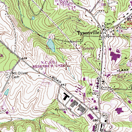 Topographic Map of Township of Meredith, NC