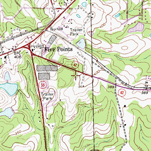 Topographic Map of Township of Middle Creek, NC