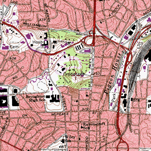 Topographic Map of Township of Raleigh, NC