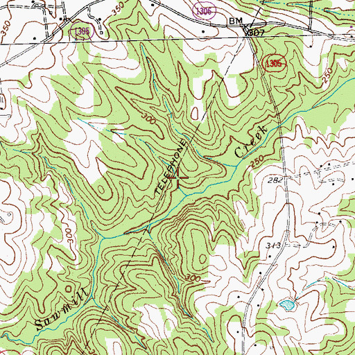 Topographic Map of Township of Hawtree, NC