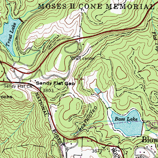 Topographic Map of Township of Blowing Rock, NC