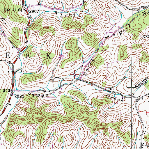 Topographic Map of Township of Cove Creek, NC