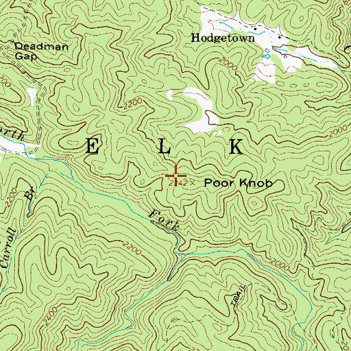Topographic Map of Township of Elk, NC
