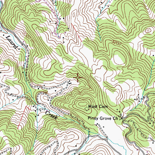 Topographic Map of Township of Laurel Creek, NC