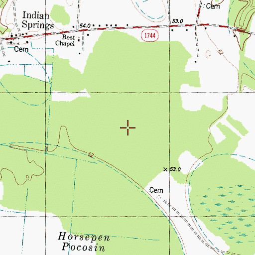 Topographic Map of Township of Indian Springs, NC