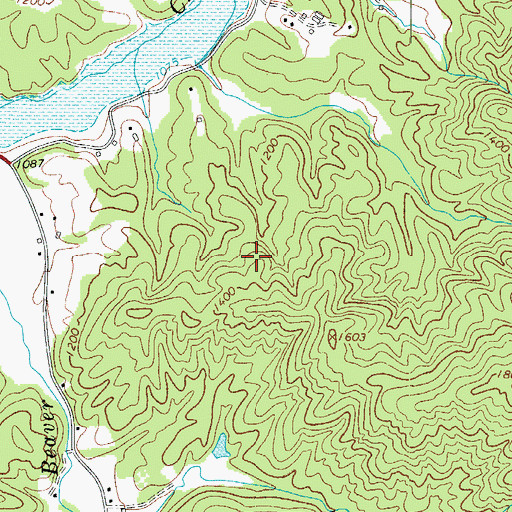 Topographic Map of Township of Beaver Creek, NC