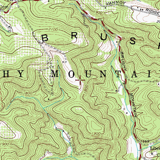 Topographic Map of Township of Brushy Mountain, NC