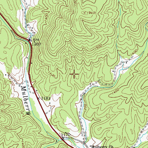 Topographic Map of Township of Mulberry, NC