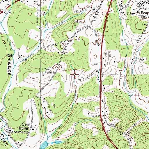 Topographic Map of Township of Reddies River, NC