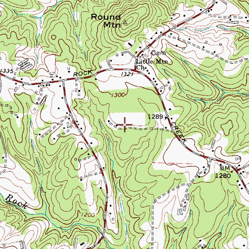 Topographic Map of Township of Rock Creek, NC