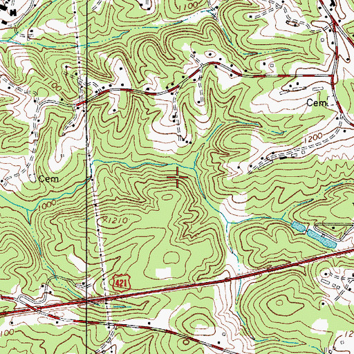 Topographic Map of Township of Wilkesboro, NC