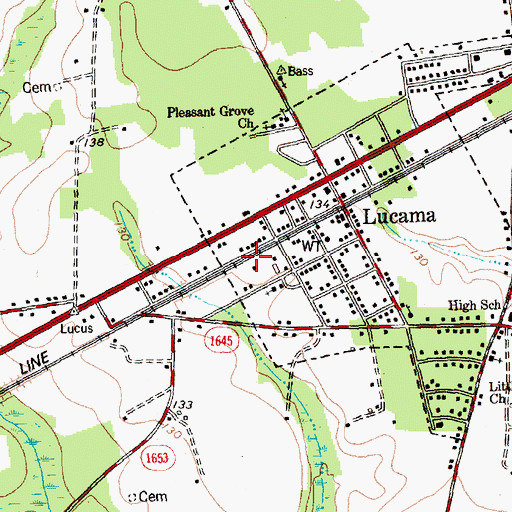 Topographic Map of Township of Cross Roads, NC