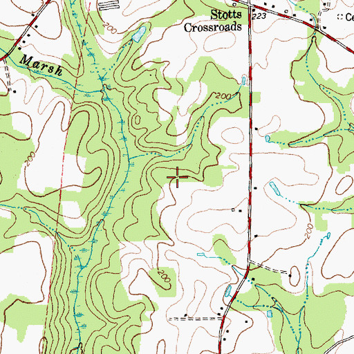 Topographic Map of Township of Old Fields, NC