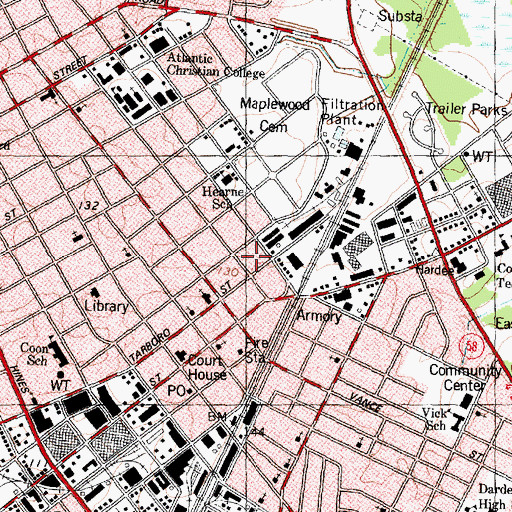 Topographic Map of Township of Wilson, NC