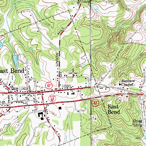 Topographic Map of Township of East Bend, NC