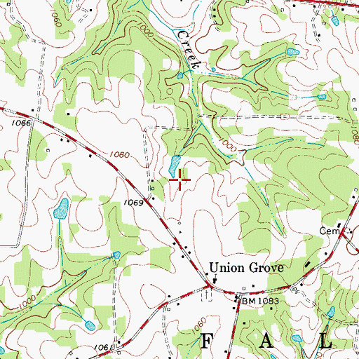 Topographic Map of Fall Creek Township (historical), NC