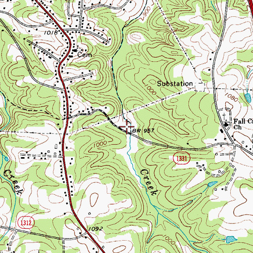 Topographic Map of KnobsTownship (historical), NC